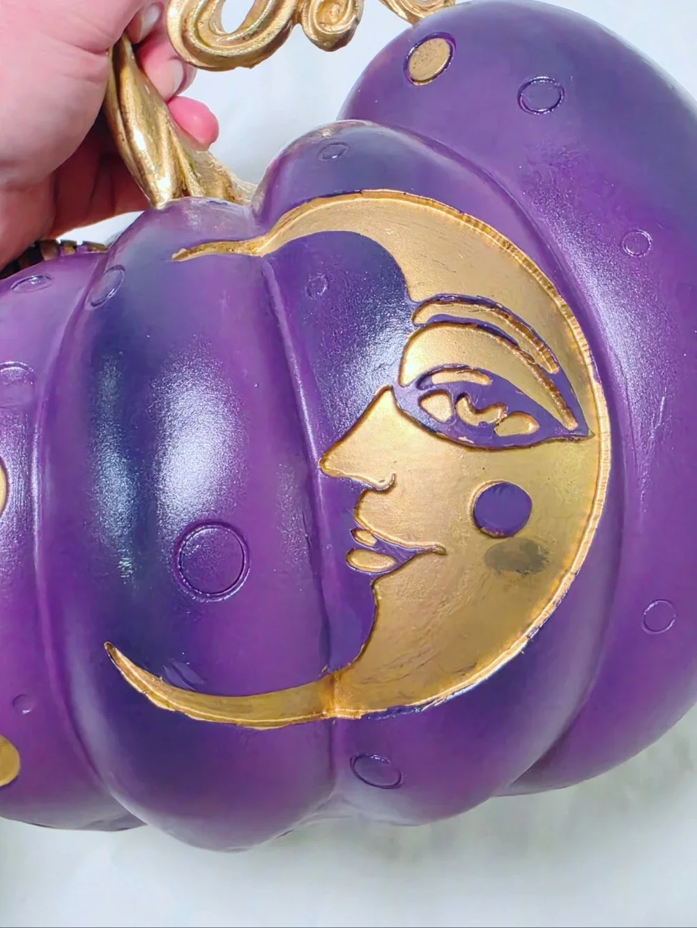 Celestial Moon Ceramic Halloween Pumpkin